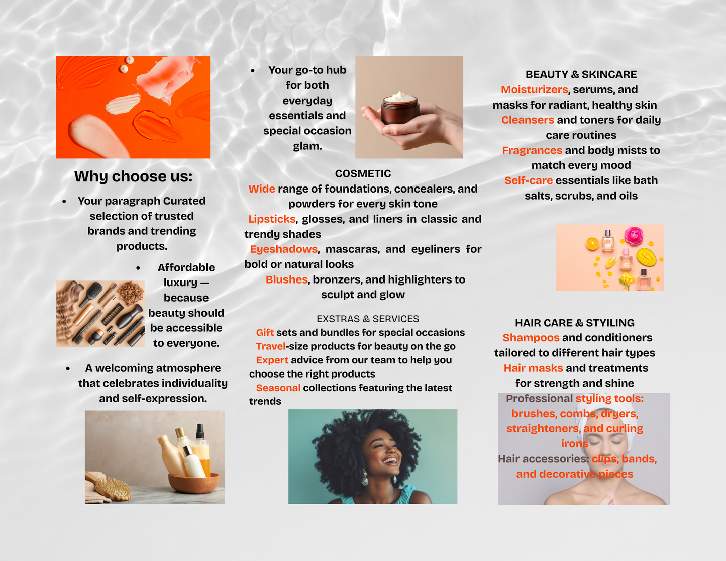 Trifold Cosmetic and More - Editable Presentation Template