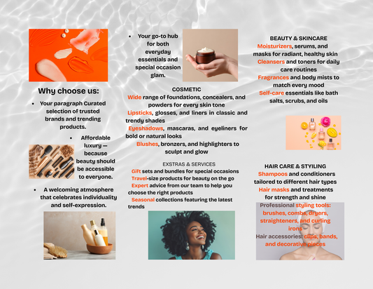 Trifold Cosmetic and More - Editable Presentation Template