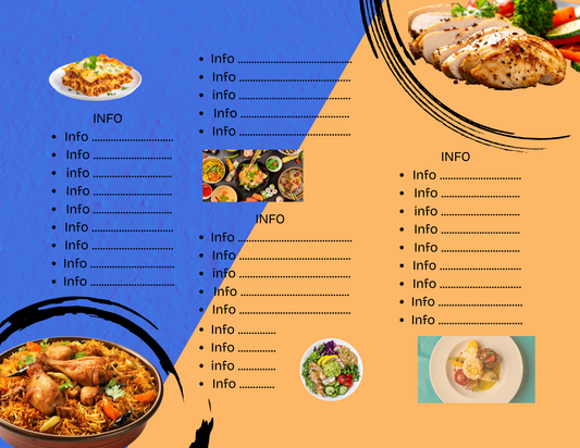 Trifold Menu Template - Editable Restaurant Menu Design