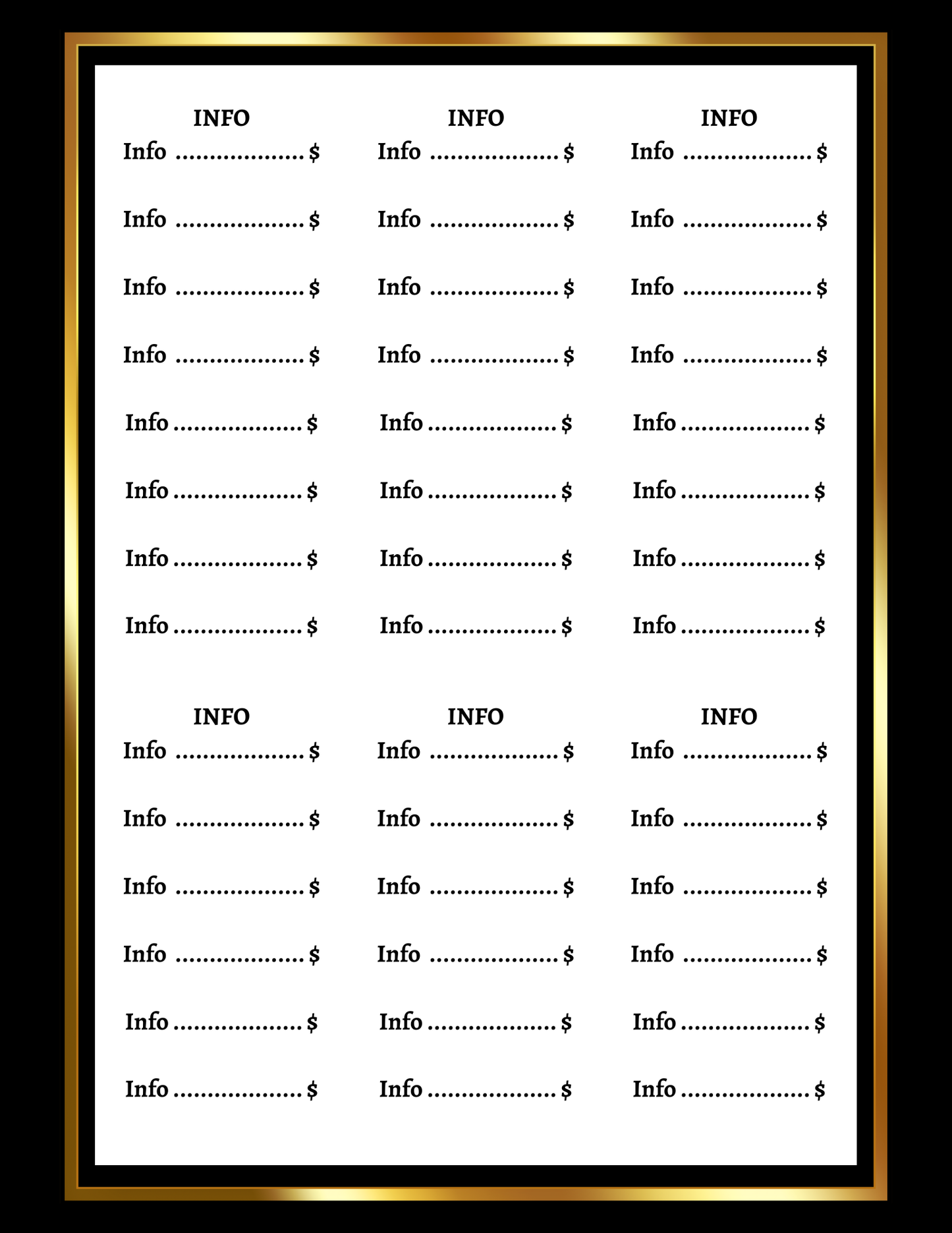 Elegant & Modern Menu Template - Editable for Lounges & Restaurants