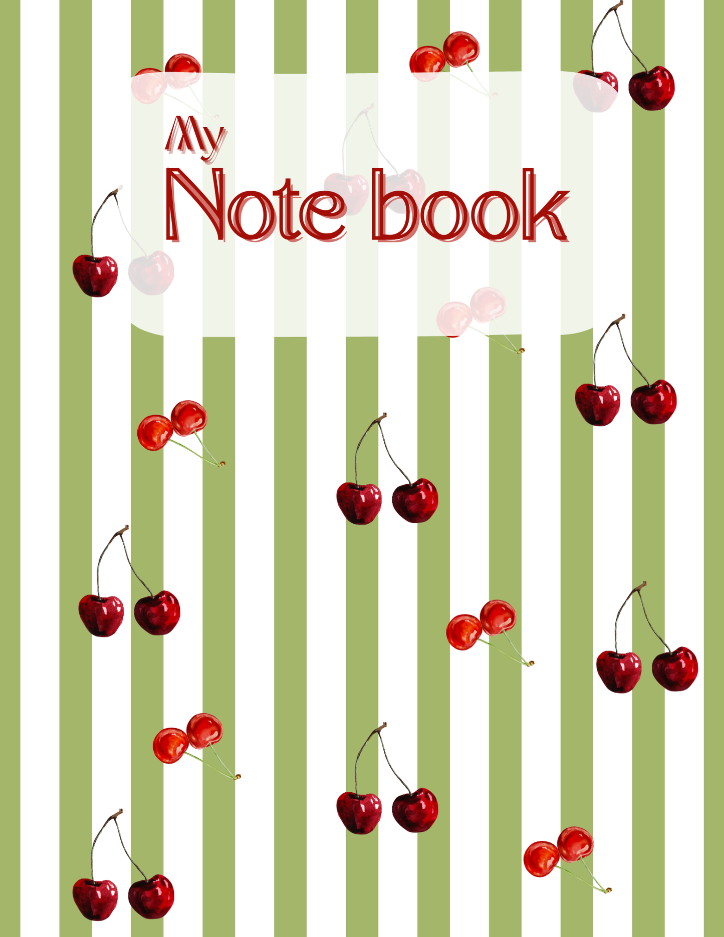 Cherry Notebook Front & Back Design - PDF Template