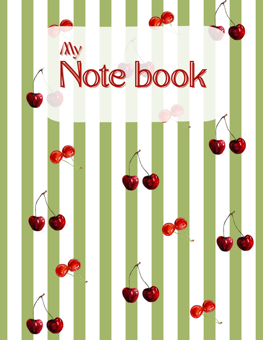Cherry Notebook Front & Back Design - PDF Template