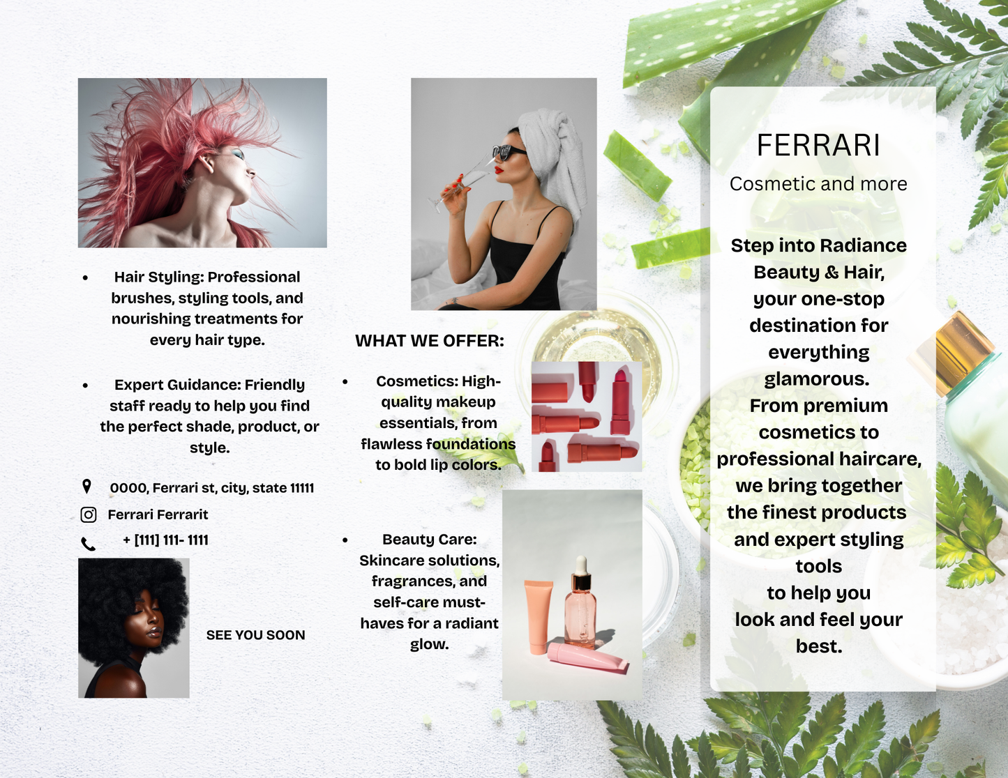 Trifold Cosmetic and More - Editable Presentation Template