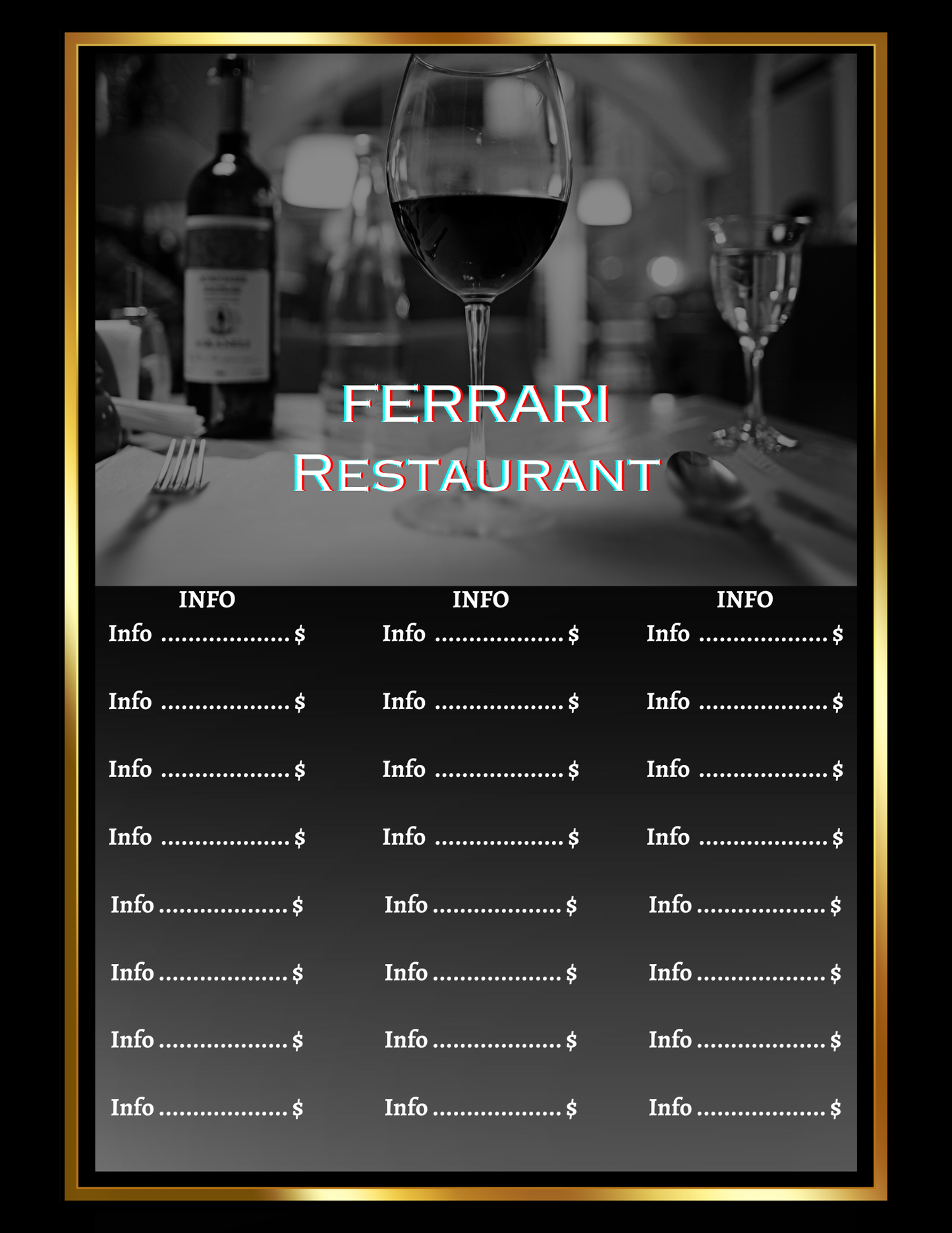 Elegant & Modern Menu Template - Editable for Lounges & Restaurants