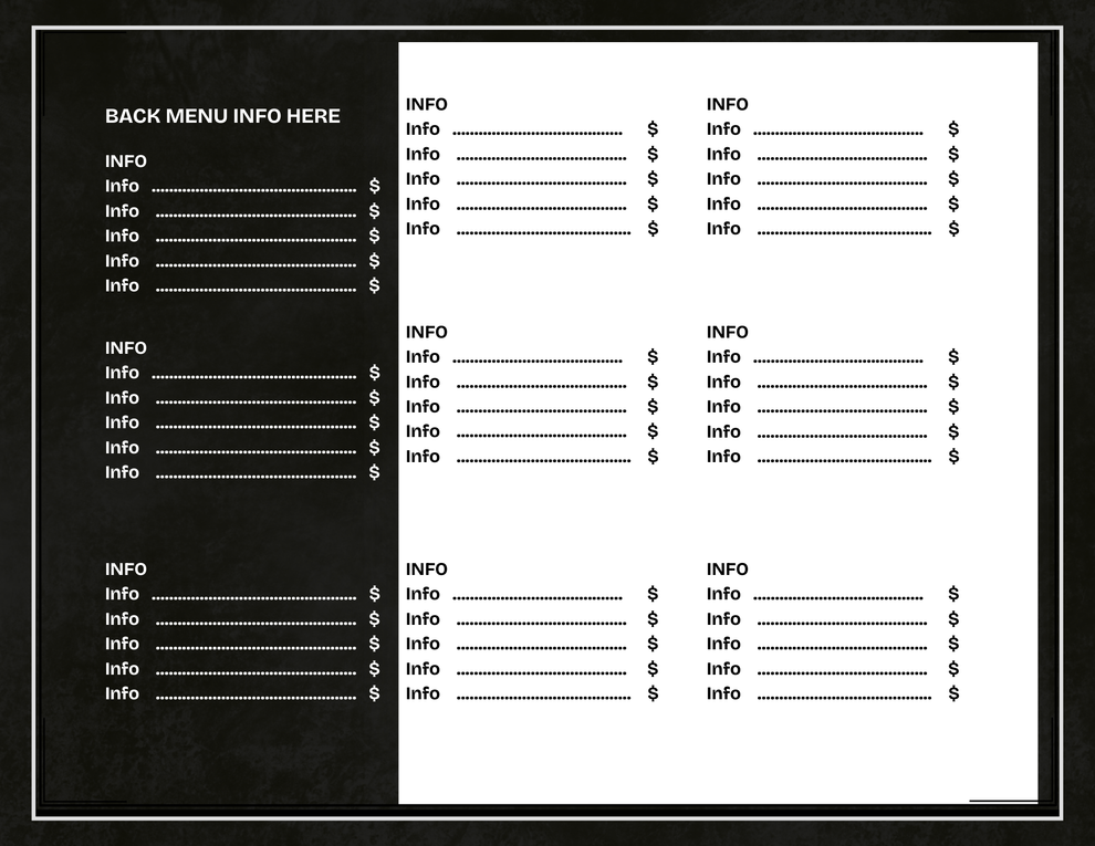 Editable Landscape Menu Template - Front & Back Design | Canva ...