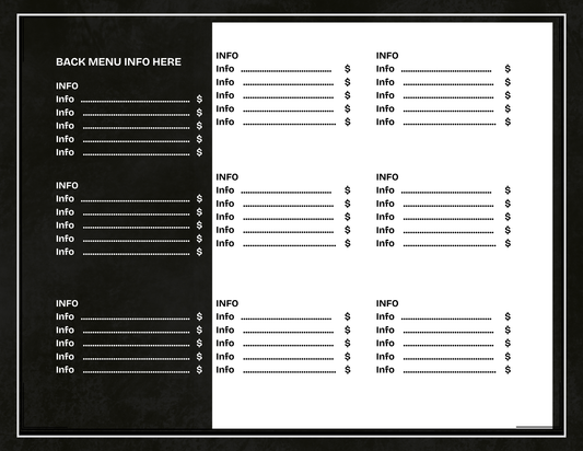 Landscape Menu Template - Front & Back | Editable Canva Design
