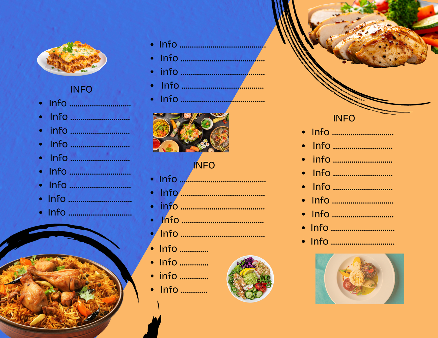 Trifold Menu Template - Editable Restaurant Menu Design