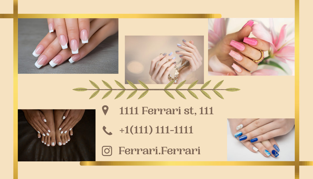 Nail Business Card Template - Editable Design for Nail Technicians