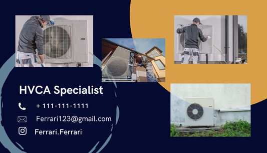 HVAC Specialist Business Card - Editable Front & Back Template