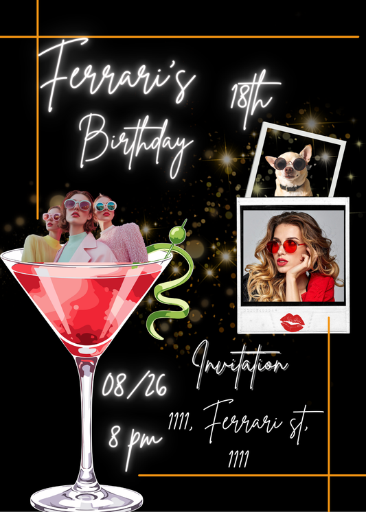 Birthday Invitation Editable Design Template