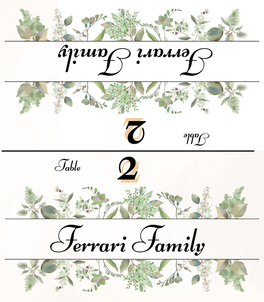 Place Card & Table Card Template - Editable for Weddings & Events